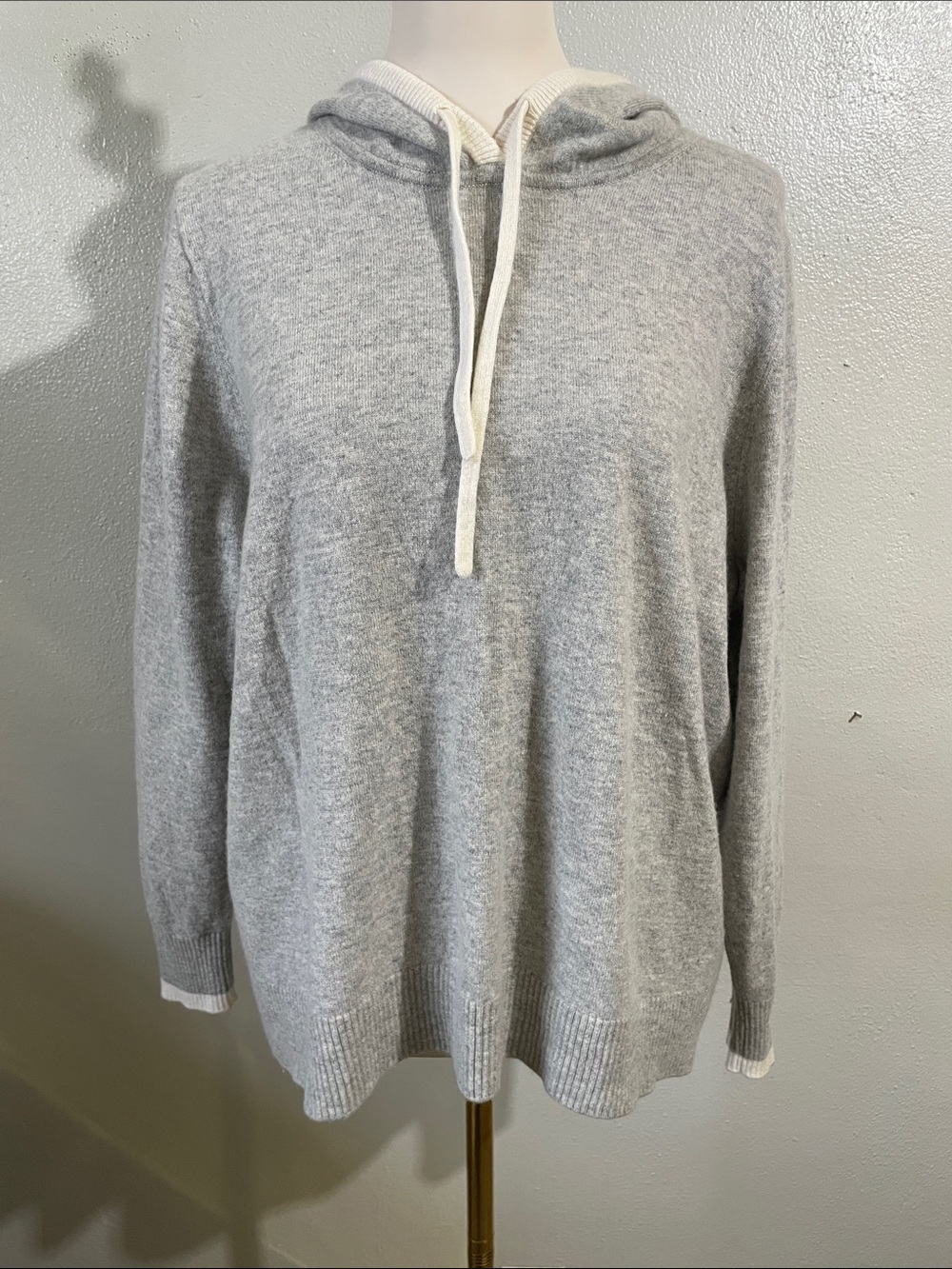 Cashmere Merino Wool Hoodie Sweater Layering Classic Gray Neutral 1X Summersalt